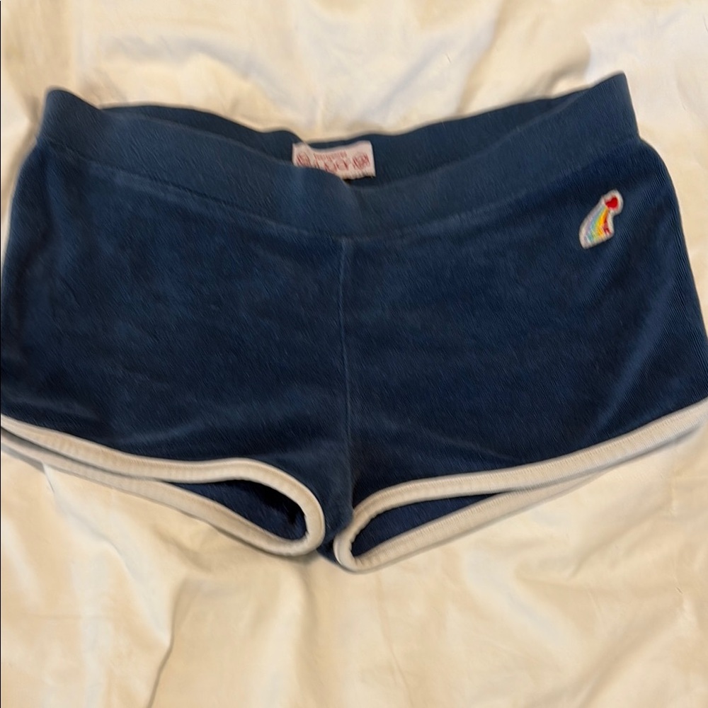 Women's Blue Terry Cloth Shorts